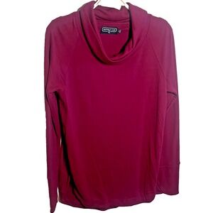 Duffield‎ Lane Maroon Women's Long Sleeve Shirt Thumbholes size small Modal Soft